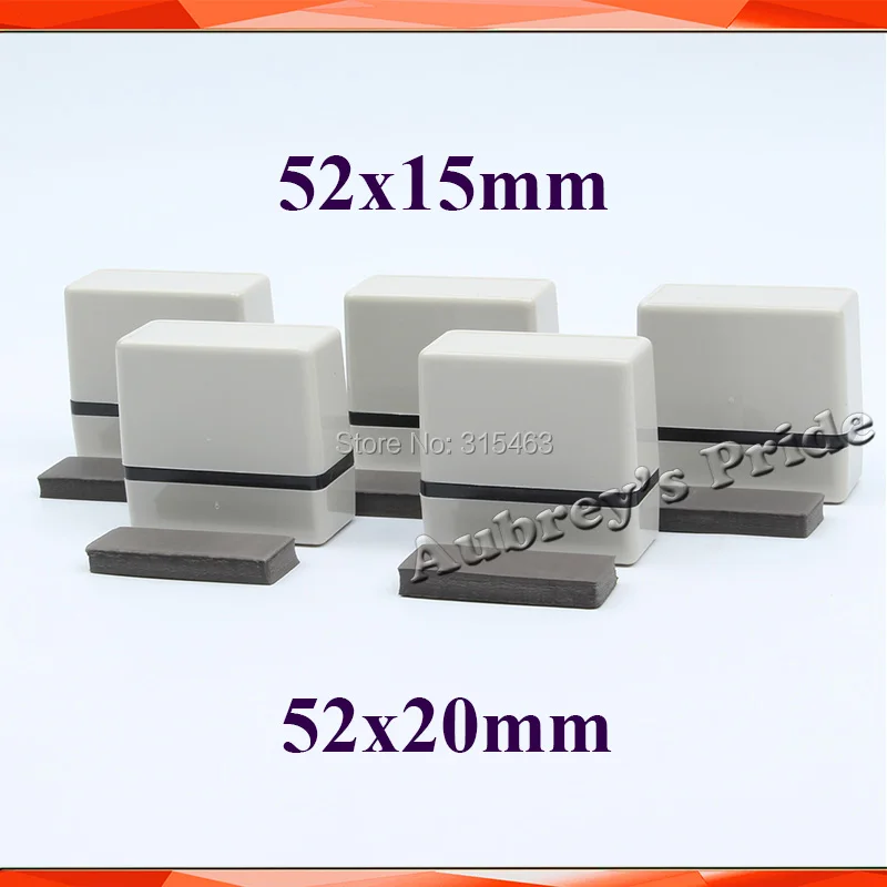 

5Pcs Rectangle 52x20 52x15MM 56x20MM Holder Stamp Shell Blank +7MM Rubber Pad for Photosensitive Portrait Flash Machine Stamping
