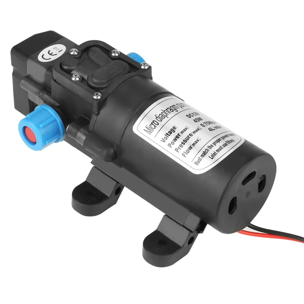 DC 12V 45W микро мембранный Водяной самовсасывающий насос низкий уровень шума 0 75 МПа