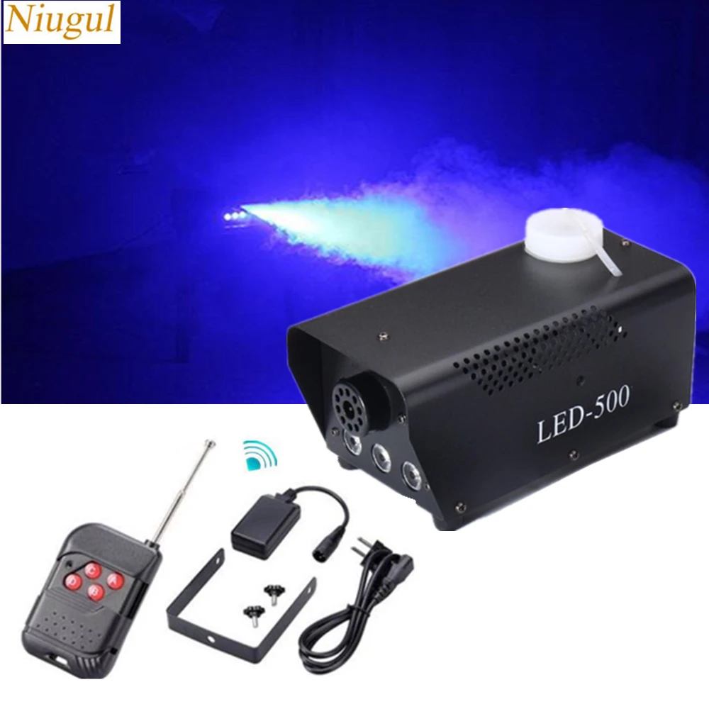 

Blue Color 500W LED Fogger/DJ Disco Bar Stage LED Smoke Machine/Wireless Remote Control Fog Machine With LED Lights DJ Equipment