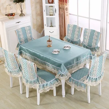 

Top Grade Lace Table Cloth Satin Thick Chair Cover Seat Cushion Round Rectangle Tablecloth Banquet Home Wedding Decor tapetes