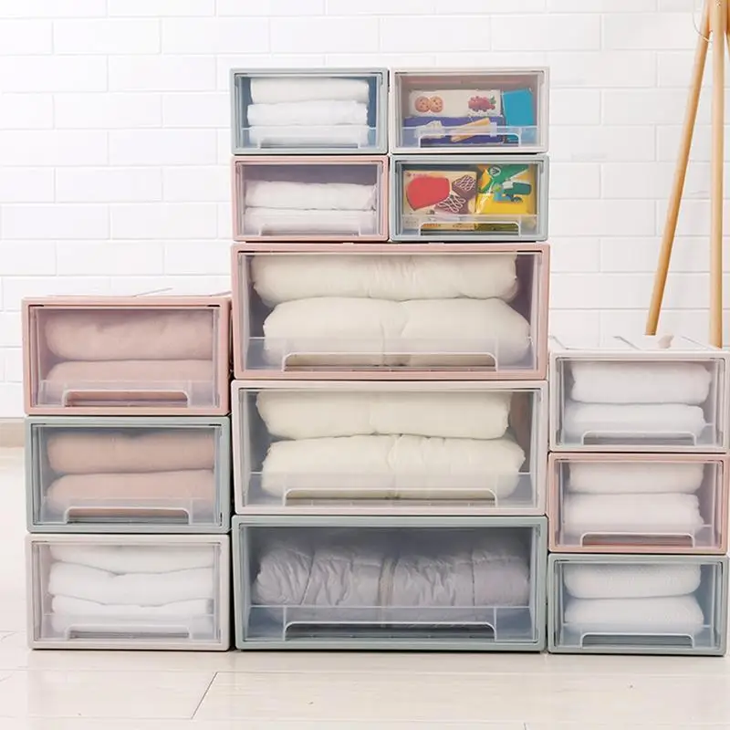 

Storage Box Cabinet Drawer Plastic Household Storage Box Transparent Storage Cabinet Clothes Container Drawer Organizer