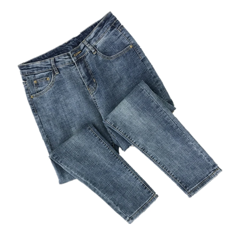 

Spring Summer Jeans Woman High Waist Plus Size Stretch Ankle-Length Skinny Slim Pencil Denim Pants For Women