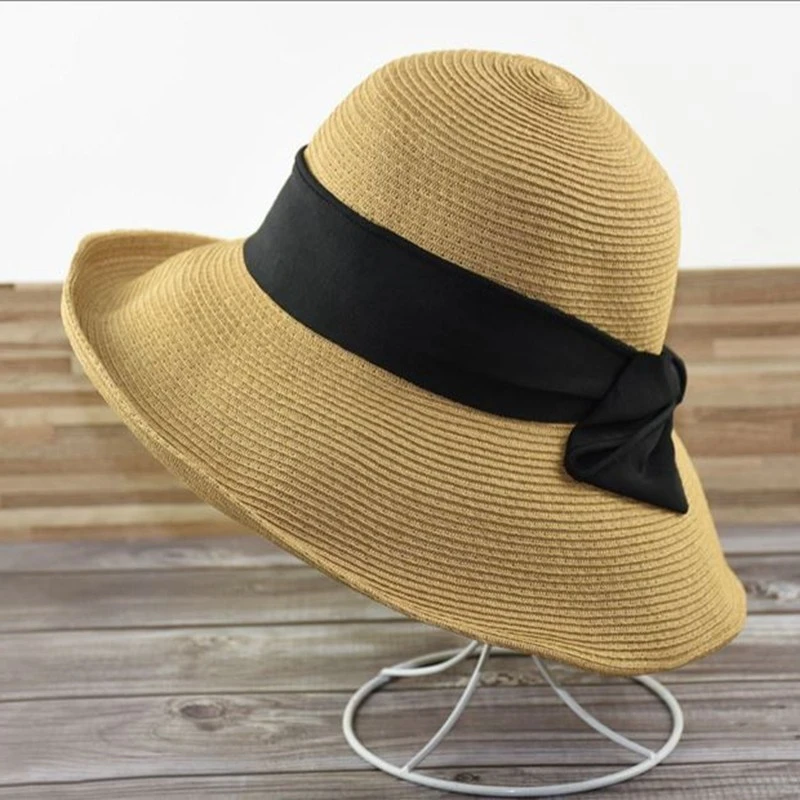 Chapeaux de soleil pliables d'été | Chapeau de Panama à large bord pour  femmes, chapeau de paille de grande taille 54 56cm 56 58cm 58 60cm |  AliExpress