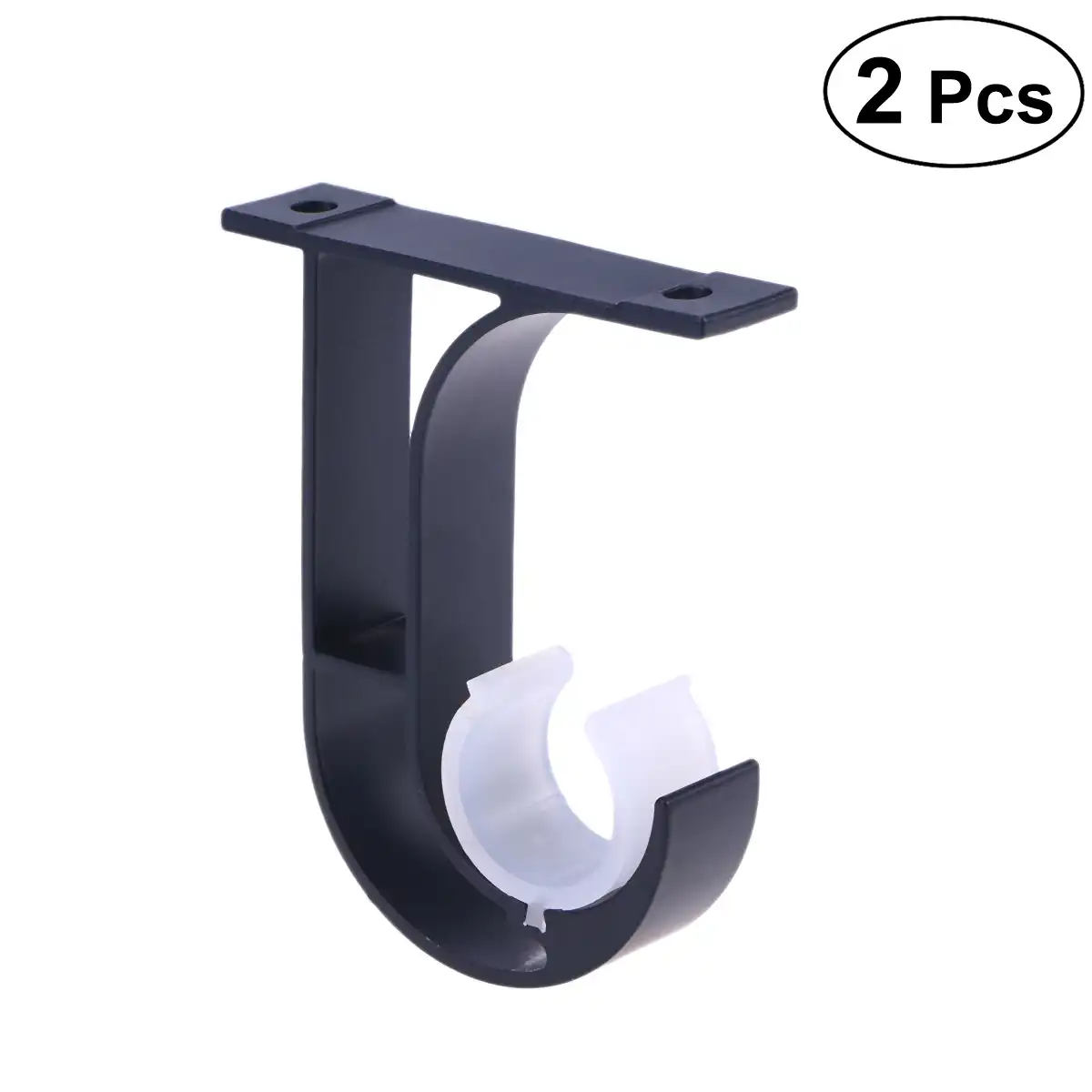 2pcs Aluminium Alloy Curtain Rod Pole Wall Brackets Hook Holder Curtain Rod Pole Wall Brackets