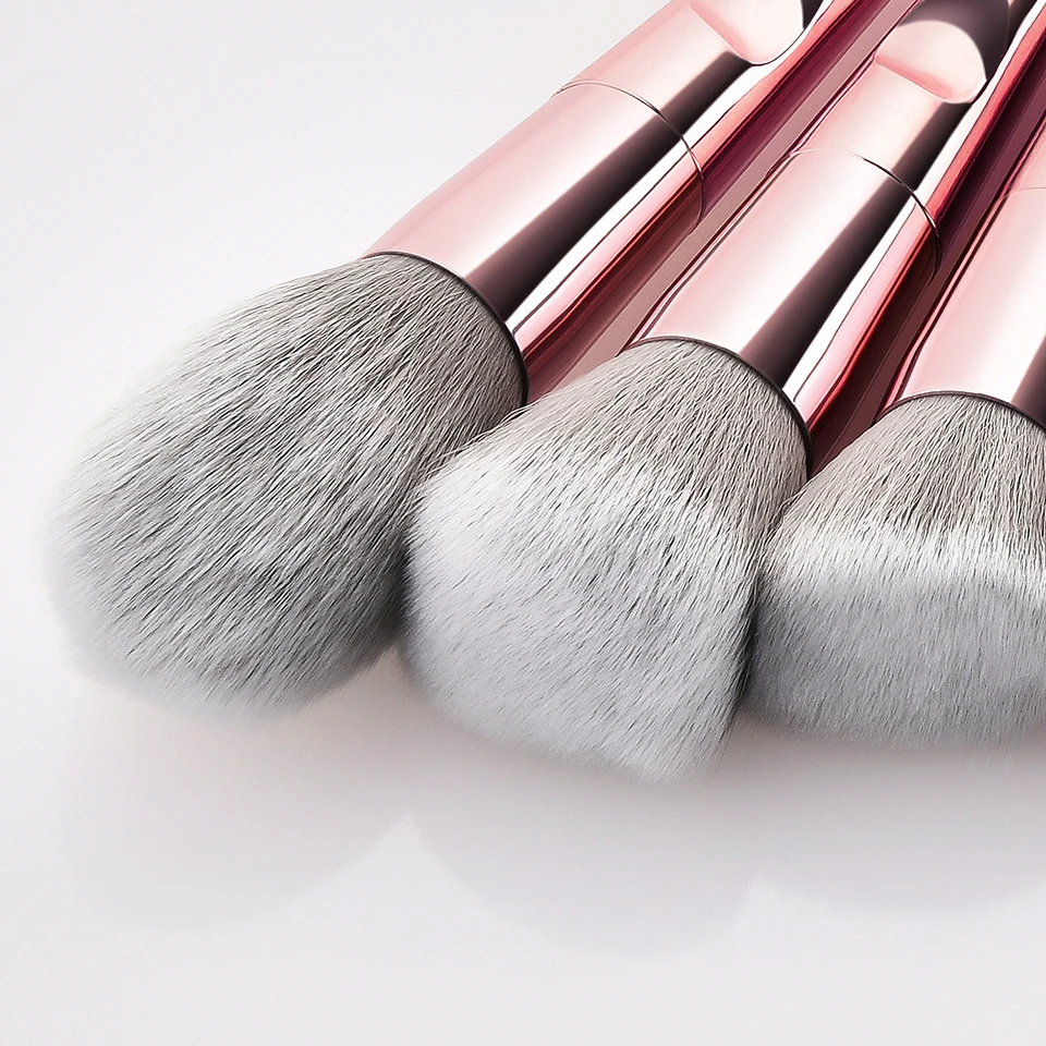 

10Pcs Pink Brushes Makeup For Shading Foundation Base Contour Kabuki Eyebrow Eyeshadow Makeup Brushes Blending Blush Makeup Tool