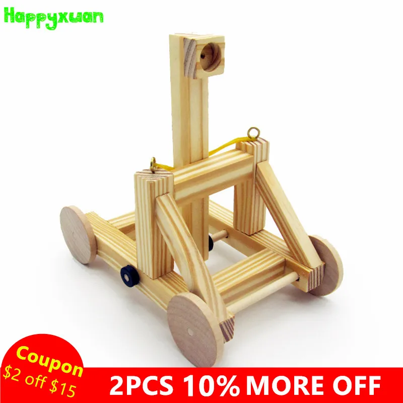 

Happyxuan DIY Catapult Model Wood Assemble Innovation Creative STEM Educational Kits Kids Fun Physics Science Experiment Toy Boy