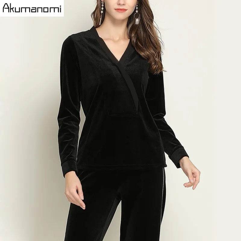 

Ladies Blouses Long Sleeves Plus Size Velvet Women's Blouses And Shirts V-neck 2019 Female Spring Tops 5XL 4XL 3XL 2XL XL L