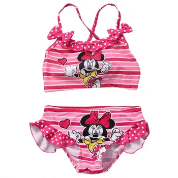 

2-7T Cute Cartoon Kids Girls Clothes Set New Style Sleeveless Swimwear Bikini Bathing Suit Two-Piece Swimsuit 2-7Years