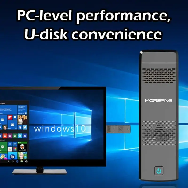 Morefine z8350 Четырехъядерный 4 оперативной памяти + 64 ГБ rom мини хост для Intel Windows 10|Мини