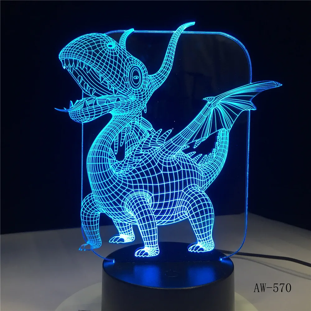 Pokemon Go Mega Collectible Charizard 7 Color Change 3D Lamp Mega Night Lights 3D Visual Table lamp Child Kids Gifts AW-570