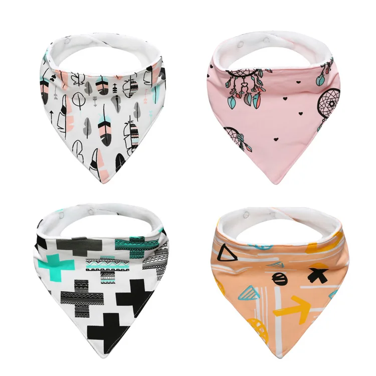 Laleben 2019 Baby Triangle Scarf Double Mouthwash Scarf 4 Pieces A Set Baby Stuff for Newborns Unisex Fashion Baby Burp Cloths