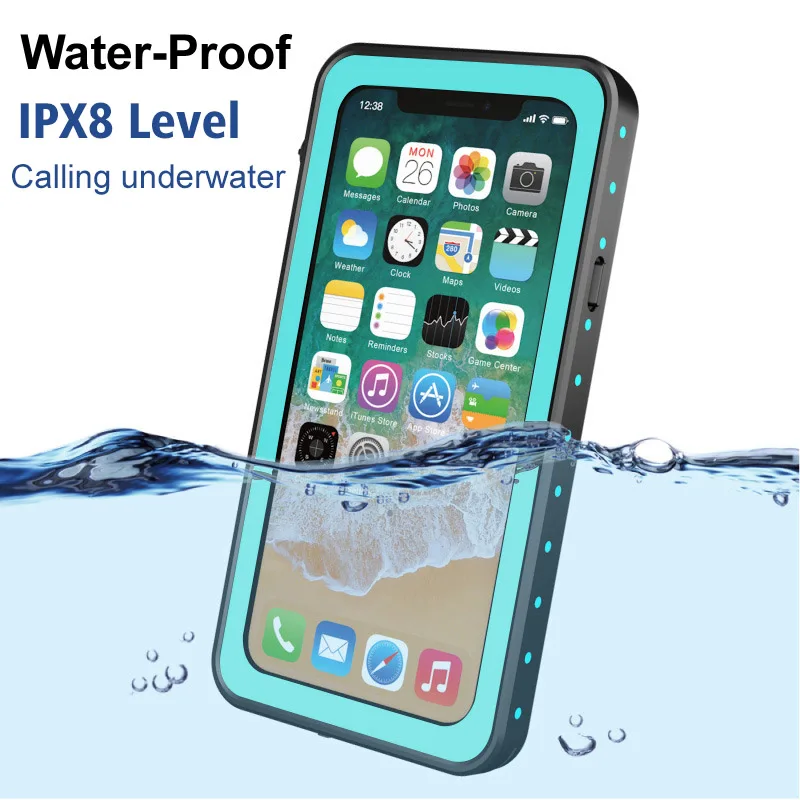 Original 100% Waterproof For iPhone X XS XR 7 8 Plus Case Phone Protector Shockproof Dustproof Cover Underwater Protective Coque |