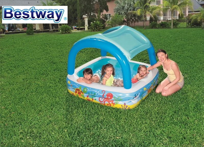 52192 Bestway 1.47 м x 1.47 м x 1.22 м прямоугольный купол надувной бассейн 5" х 58" х 4" навес игровой бассейн