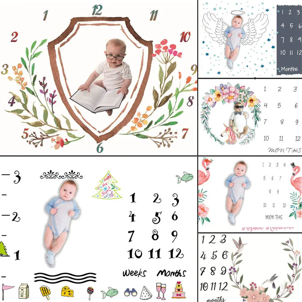 

2019 Pudcoco Newborn Baby Kid Girls Boy Infants Milestone Blanket Mat Photography Photo Props Swaddling