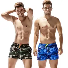 Мужские Пляжные штаны на шнуровке для весны и лета, камуфляжные плавки для плавания, боксеры, Короткие камуфляжные плавки
