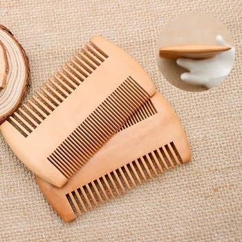 

Portable Double-Sided Wooden Comb Fine And Coarse Teeth Brush Beard Massage Comb Anti Static For Hair Mustaches New
