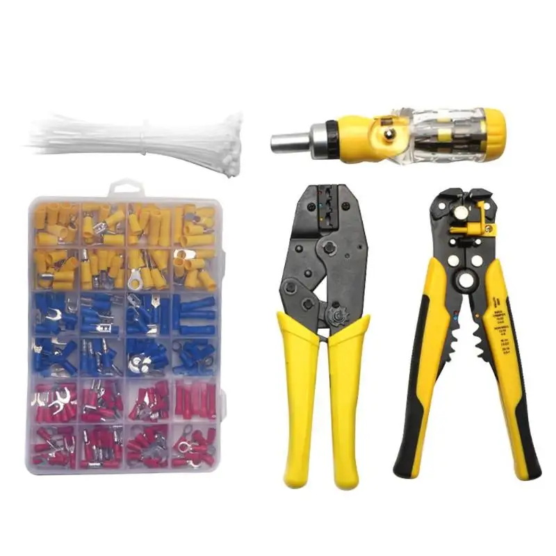 

5pcs/set Cable Wire Stripper Set Cutter Crimper Automatic Multi-functional Terminal Crimping Stripping Pliers