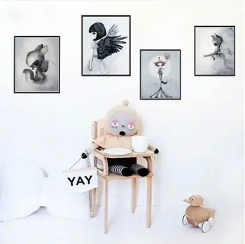 

Nordic Rabbit Decoration Painting Children's Room Cartoon Canvas Painting Kawaii Nursery Wall Art Cuadros Decoracion Dormitorio