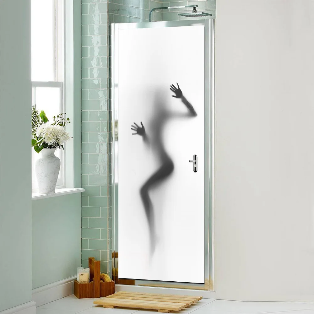 Горячая сексуальная девушка Ванная Дверь наклейка s съемный ПВХ 3D дверь Фреска Наклейка водостойкая спальня настенный Декор для двери