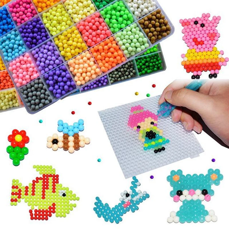 

6000 pcs DIY Magic Beads Animal Molds Hand Making 3D Puzzle Kids Educational beads Toys for Children Spell Replenish