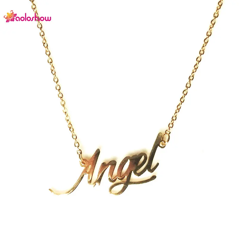 diamond script name necklace