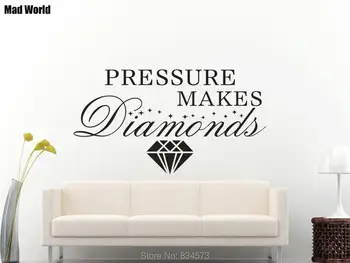 

Pressure Make Diamonds Quote Motivation Office Wall Art Stickers Wall Decals Home DIY Decoration Removable Decor Wall Stickers