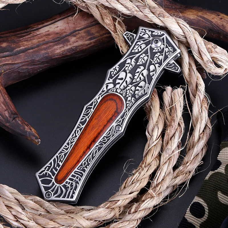 Tanie Taktyczny składany nóż myśliwski owoce mały prosty Mini uchwyt EDC kieszonkowe narzędzia zewnętrzne Camping Survival Cutter kolorowy uchwyt