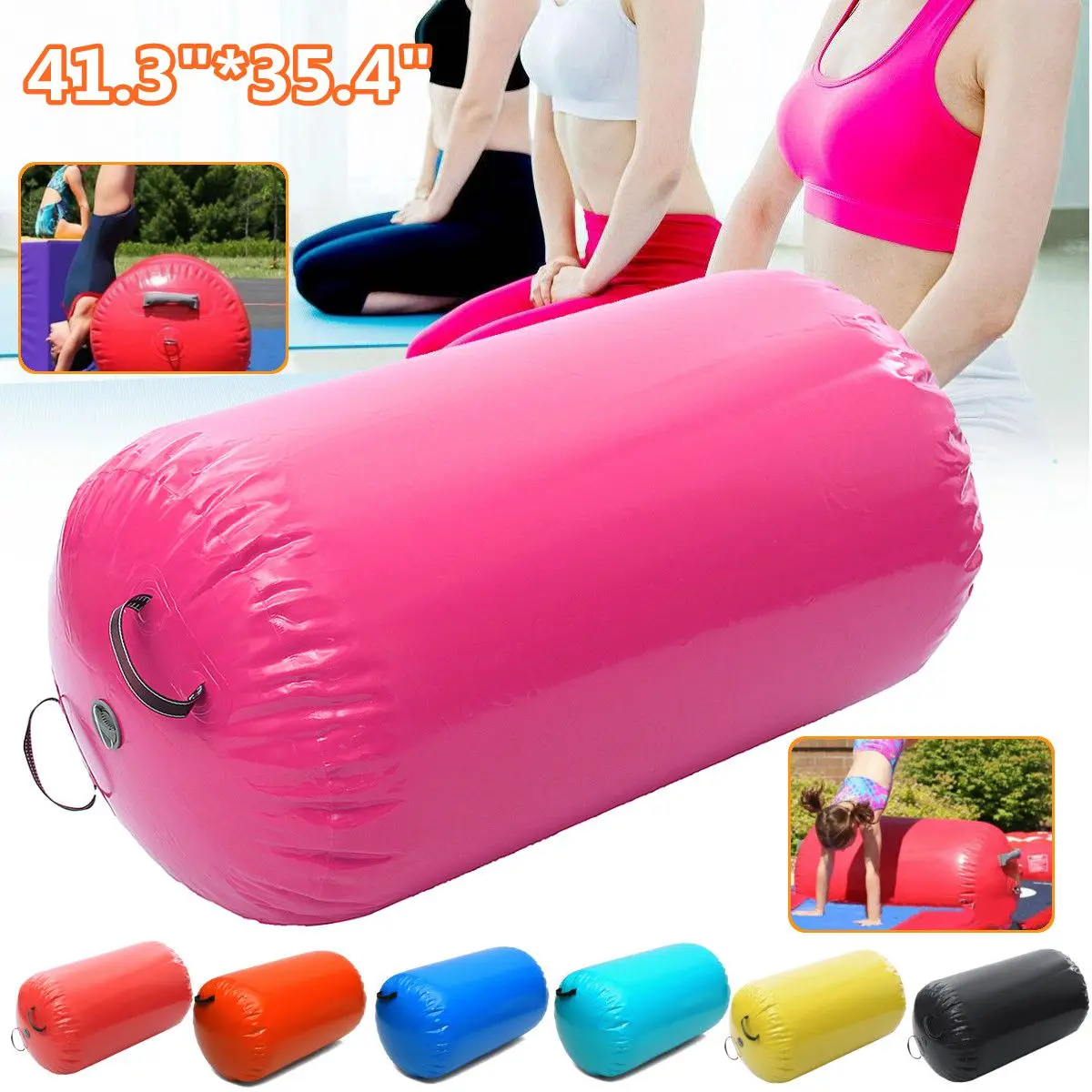 

35.49x41.39inch 105x90cm Inflatable Gymnastic Air Rolls Beam Yoga Gymnastics Cylinder Airtrack Exercise