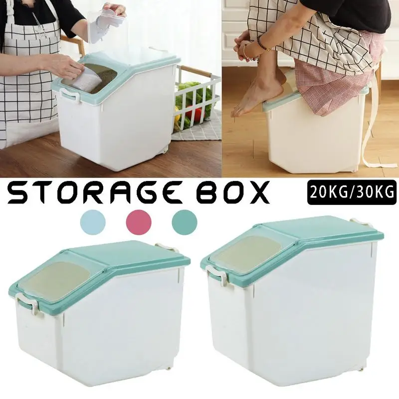 

Plastic Sealed Rice Cylinder Moisture-proof Flour Storage Box Kitchen Grain Rice Container Moisture Household