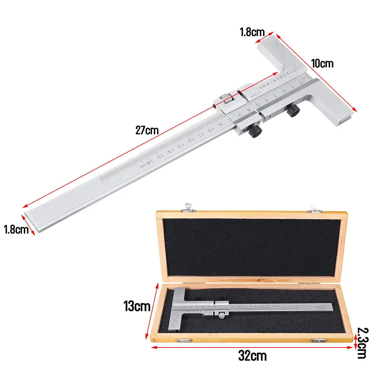 LONGJUAN-C 160mm Stainless Steel Measure Guage Marking Vernier Caliper Scraper Tool Range Measuring Tool