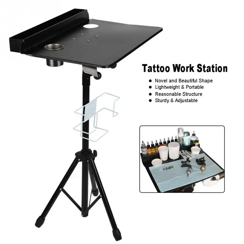 

Detachable Tattoo Mobile Work Station Stand Portable Adjustable Tattoo Gun Needles Cup Desk Table Body Make up Tool