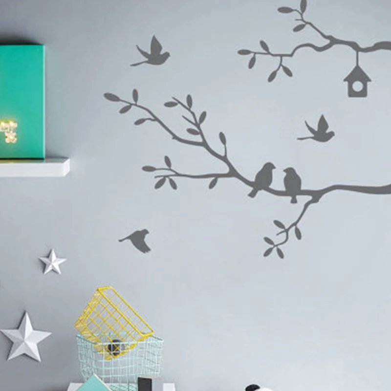 

Self-Adhesive Bird Tree Vinyl Wall Stickers Decals Art Word Decoration Black/ White/ Pink/ Gray wall sticker