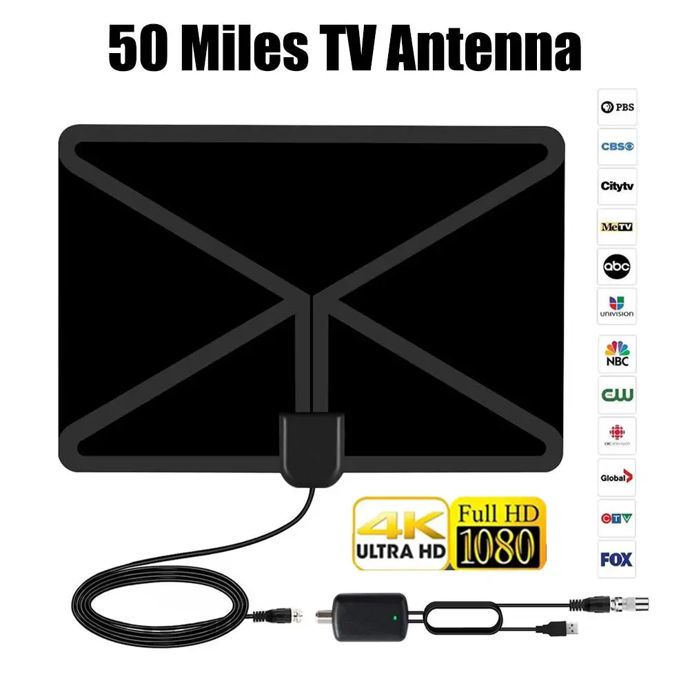 

HD Digital TV Antenna Long 80 Miles Range Support For 4K 1080P HDTV Amplifier Signal Booster Antenna Signal Amplifier Adapter