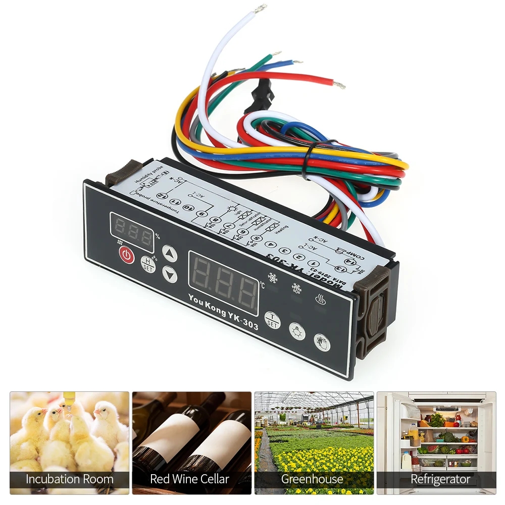 

Digital Temperature And Humidity Controller Meter Temperature Humidity Controller With Humidity Defrosting Control For Incubator