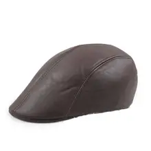 Демисезонный солнца Шапки для Для мужчин Классический западный газетчик Кепки s унисекс из искусственной кожи береты плоские края Для мужчин берет Кепки