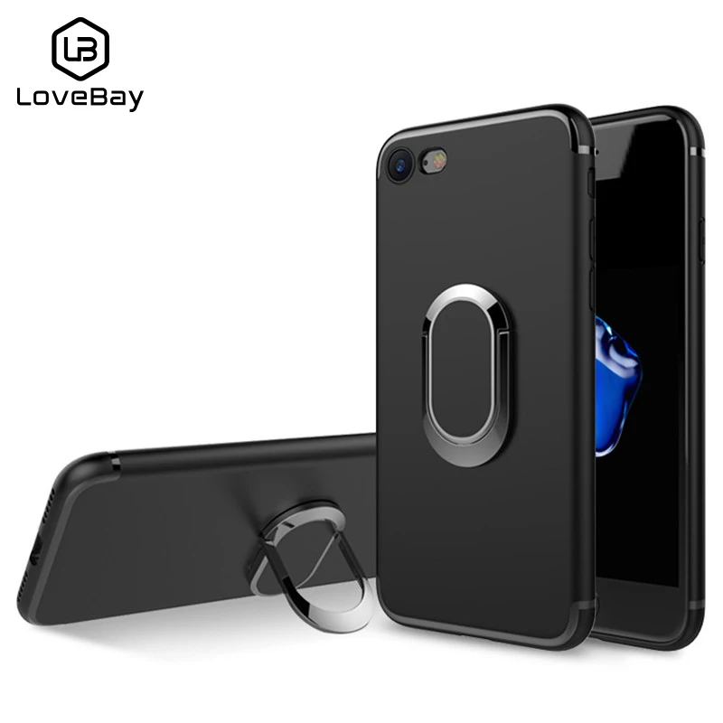 Lovebay чехол для iPhone X Магнитный кронштейн с присоской палец кольцо ТПУ Мягкий
