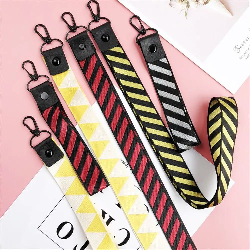 

1pc Novelty Stripe Pattern Lanyard Neck Strap for Keys ID Card Phone Straps Card Holder Nurse Badge Reel Hang Rope Office Supply