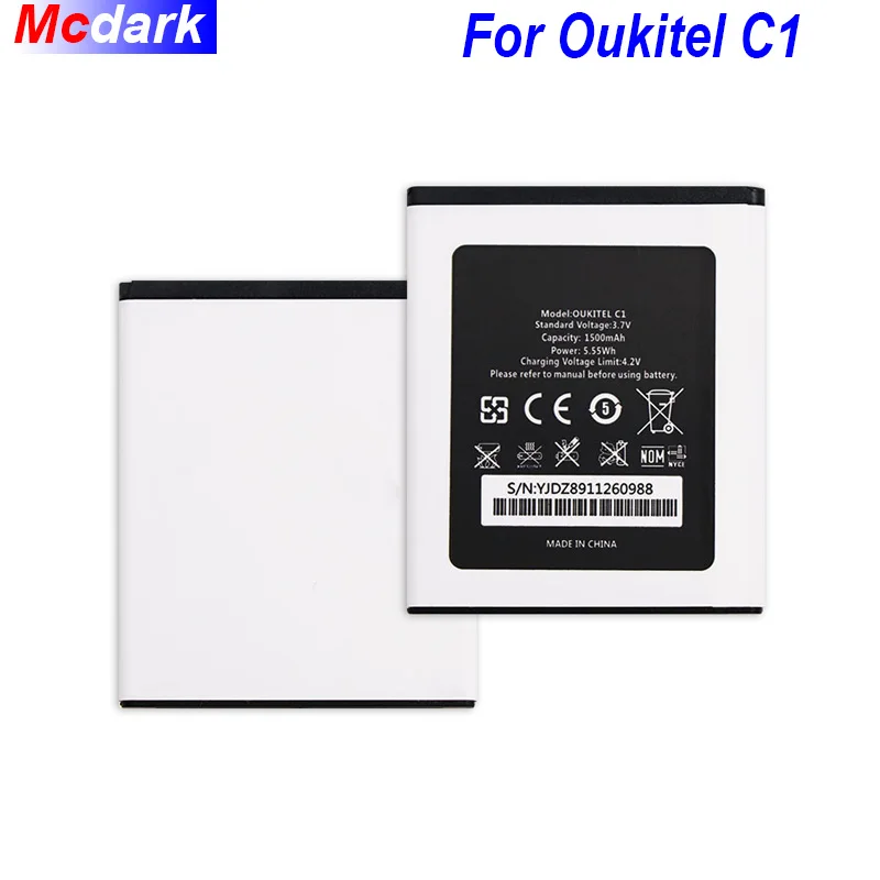 Mcdark 1500mAh Hight quality Battery For Oukitel C1 Batterie Bateria Accumulator AKKU ACCU PIL Mobile Phone | Мобильные телефоны и