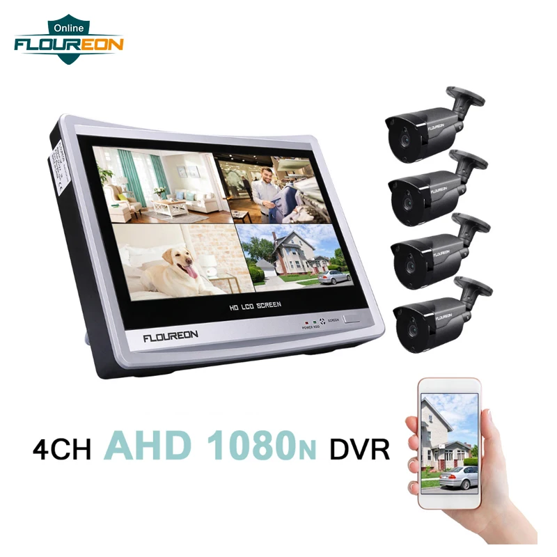 

12" HD Screen 4CH 1080P 1080N AHD 5 IN 1 DVR + 4 X Outdoor 1080P 2.0 MP Cameras Security Kit AU CCTV DVR Kit Bullet Camera
