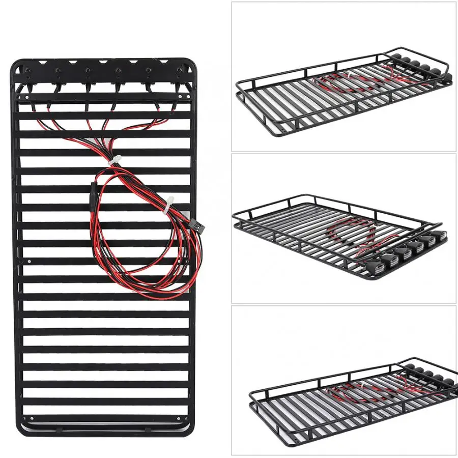 

Metal Roof Rack Luggage Carrier Tray with Light for RC8WD Cralwer Landed II Defender (Z-B0064)