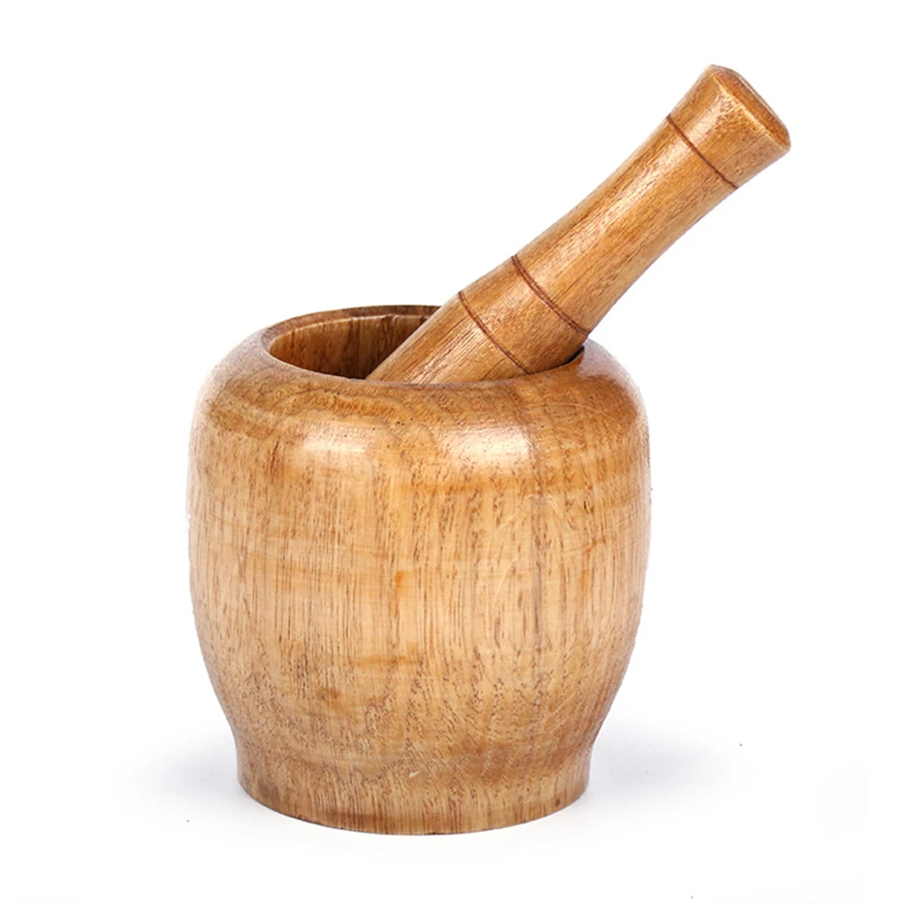 New Garlic Crusher Natural Wood Mortar Garlic Presser Garlic Crusher