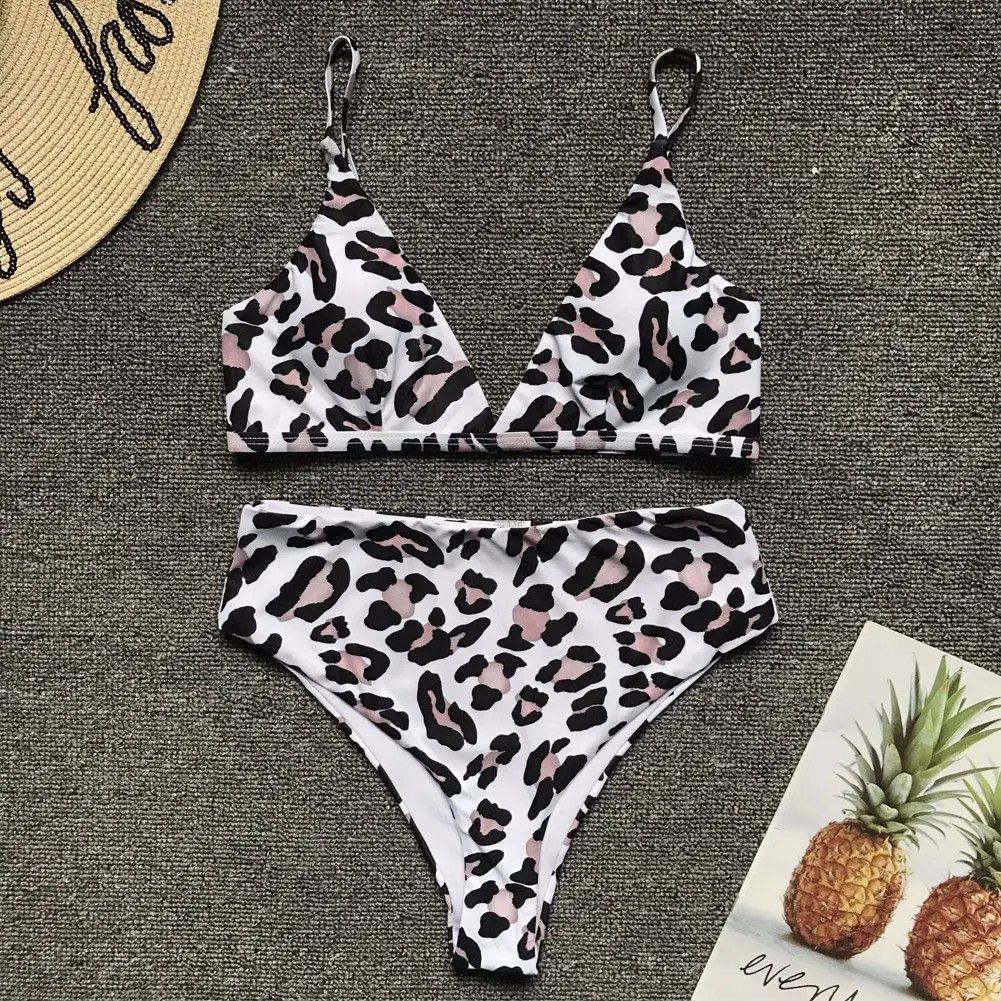 

Sexy Women Push-up Padded Bra Leopard Printed Bikini Set Summer Female Swimsuit Triangle Swimwear Bathing Suit Beachwear Costume