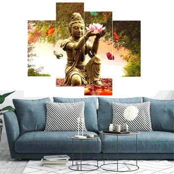 

Huacan Diamond Embroidery Sale Religion Buddha 4pcs Diamond Painting Full Square Pictures Of Rhinestone Mosaic Multi-picture