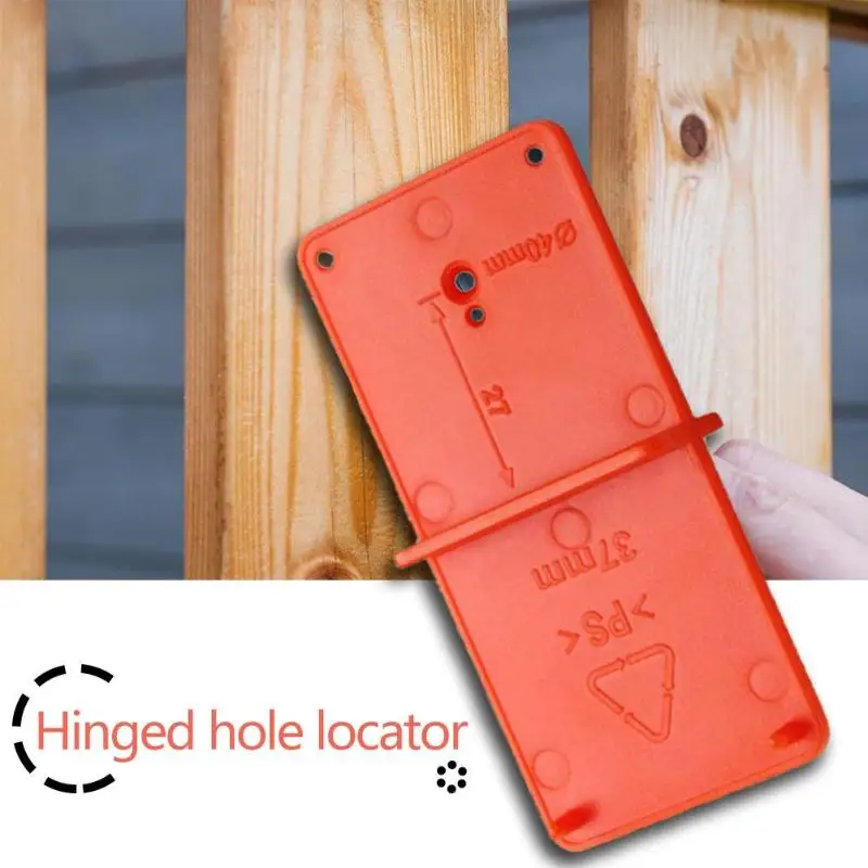 

35mm-40mm Practical Door Hinged Hole Locator Woodworking DIY Tool Opener Template Durable Accurate Drilling Guide Orange