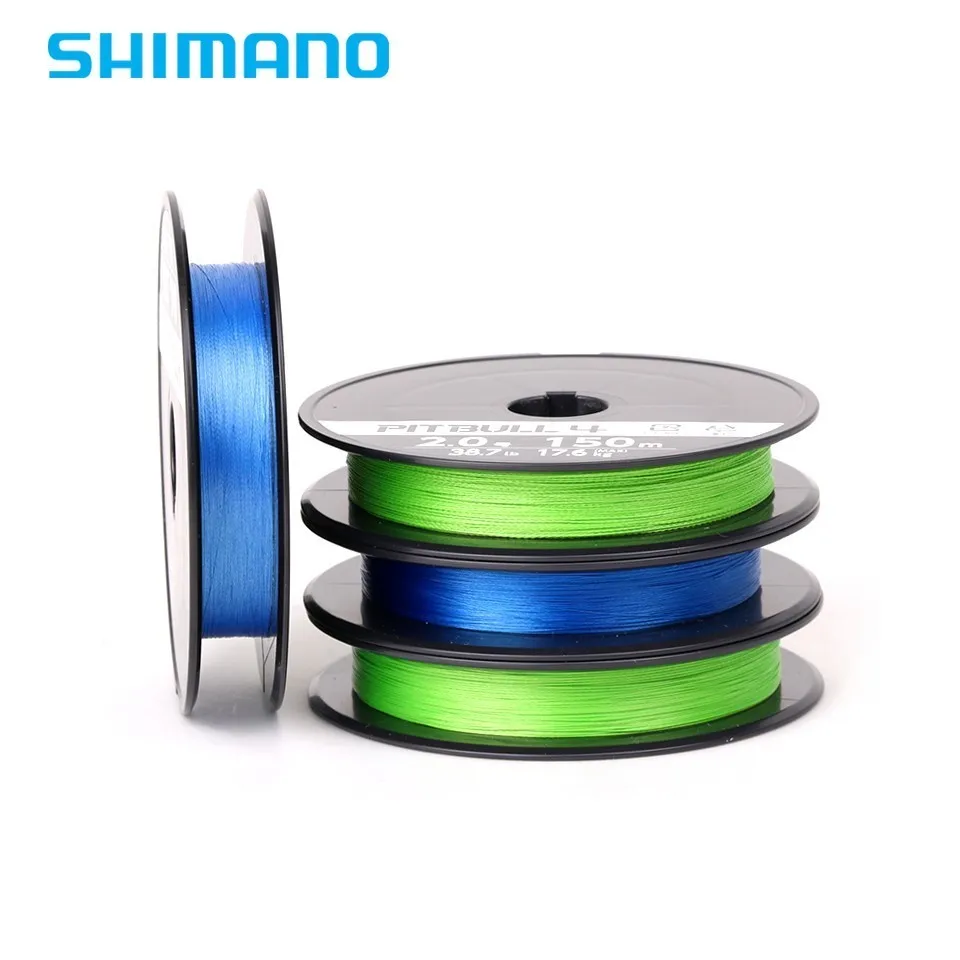 Оригинальная плетеная леска SHIMANO PITBULL X4 X8 X12 PE 0 6 #0 8 #1 2 5 #2 #150 м зеленый синий Сделано