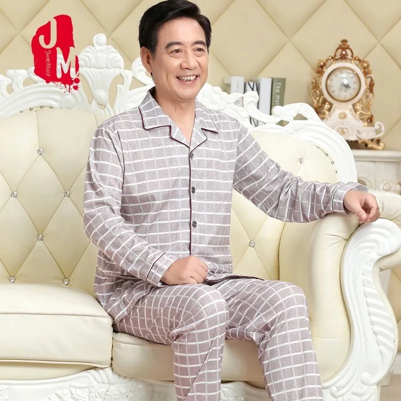 

Cardigan Pyjama Men Set Cotton Spring Pijama Men Solid Long Sleeve Pajama Man Autumn Turn-down Collar Pajama Male L XL XXL XXXL