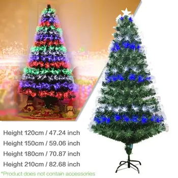 

DE 1.2/1.5/1.8/2.1M Multi-specification Colorful Optic Fiber Lamp Green Christmas Tree Iron Stand Home Festival Decoration Craft