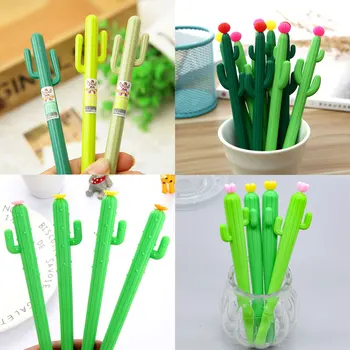 

1pc Cactus Gel Pens Novelty Green Plants Neutral Pens Cute Pens For School Supplies Writing Gifts Korean Stationery Kawaii Pens