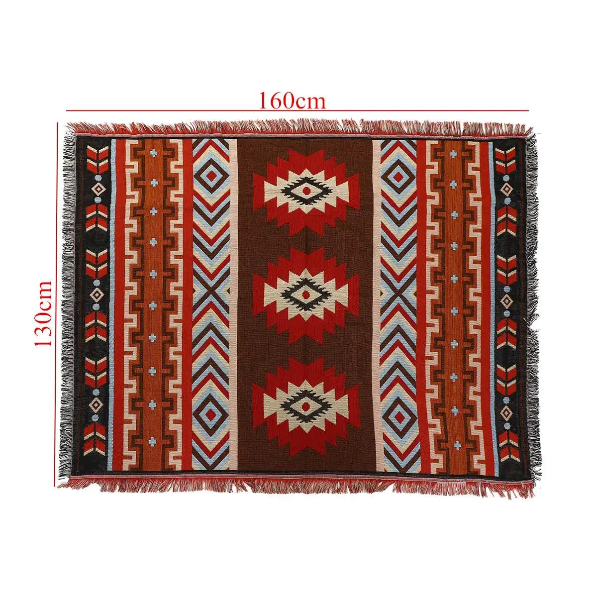 

130x160cm Aztec Navajo Throw Blanket Mat Wall Hanging Cotton Rug Mat Towel Woven Geometric Textiles Bedding Home Decoration