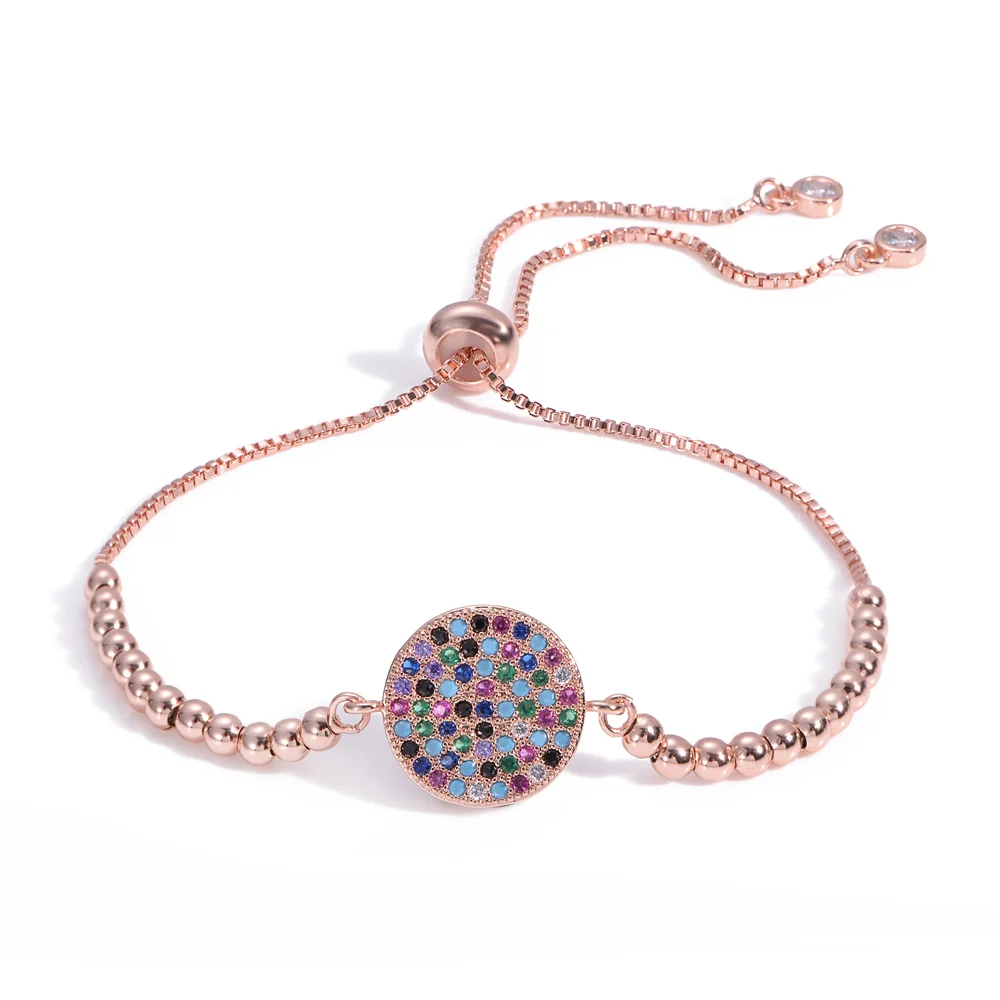 1JYX Модный CZ камень браслет для женщин розовое золото Pulseras Mujer Свадебный